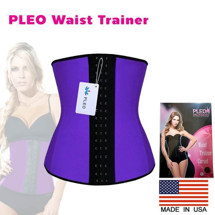 pleo-ปลอกรัดเอว-waist-trainer-corset-เอวคอด-เอวเพรียว-ปรับรูปร่างสรีระ-จาก-usa-สีม่วง