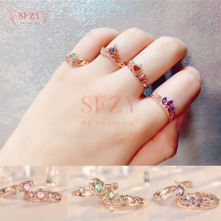 ภาพหน้าปกสินค้าปรับขนาดได้ แหวน Disney แหวนเจ้าหญิง Princess แหวนทอง เครื่องประดับ ผู้หญิง แฟชั่น เกาหลี การ์ตูน เจ้าหญิง R3 จากร้าน pomns13 บน Shopee