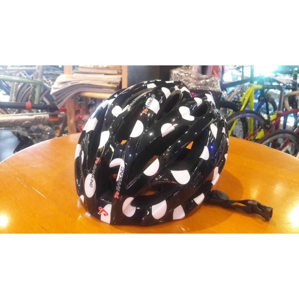 หมวกจักรยาน-ranking-h93-nest-สีดำจุดขาว