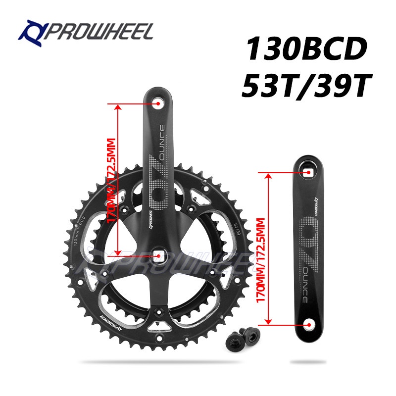 prowheel-ounce-521-n-ชุดเฟืองโซ่จักรยาน-ทรงสี่เหลี่ยม-170-มม-130bcd-53-39t