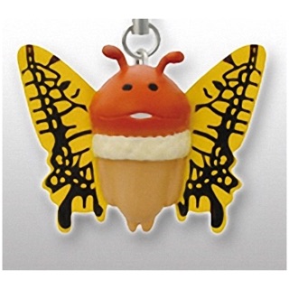 แท้ 100% จากญี่ปุ่น พวงกุญแจ สายเชือก เห็ด Nameko Growing Mushroom Mascot Cell Phone Strap (Ageha Nameko)