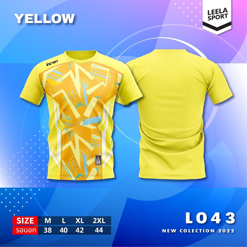 victory-เสื้อคอกลมแขนสั้นพิมพ์ลาย-สีสันสดใส-รุ่น-l-043