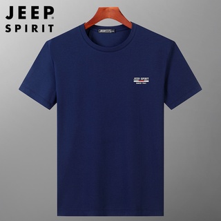 เสื้อยืดลําลอง ผ้าฝ้าย แขนสั้น คอกลม พิมพ์ลาย Jeep SPIRIT แฟชั่นฤดูร้อน สําหรับผู้ชายS-5XL