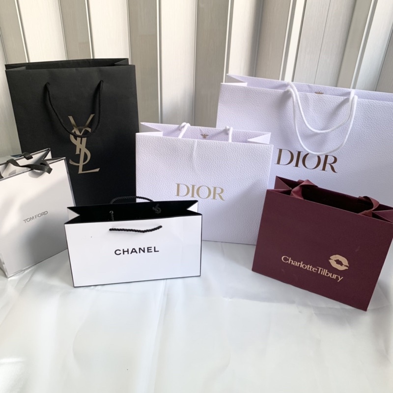 เทถุงมีตำหนิ-ถุงกระดาษ-แบรนด์เนมแท้-dior-chanel-ysl-charlotte-tilbury-ขอคนรับได้