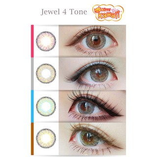 💖 Kitty Kawaii Jewel 4 tone brown gray blue Contactlens บิ๊กอาย คอนแทคเลนส์ ราคาถูก แถมตลับฟรี