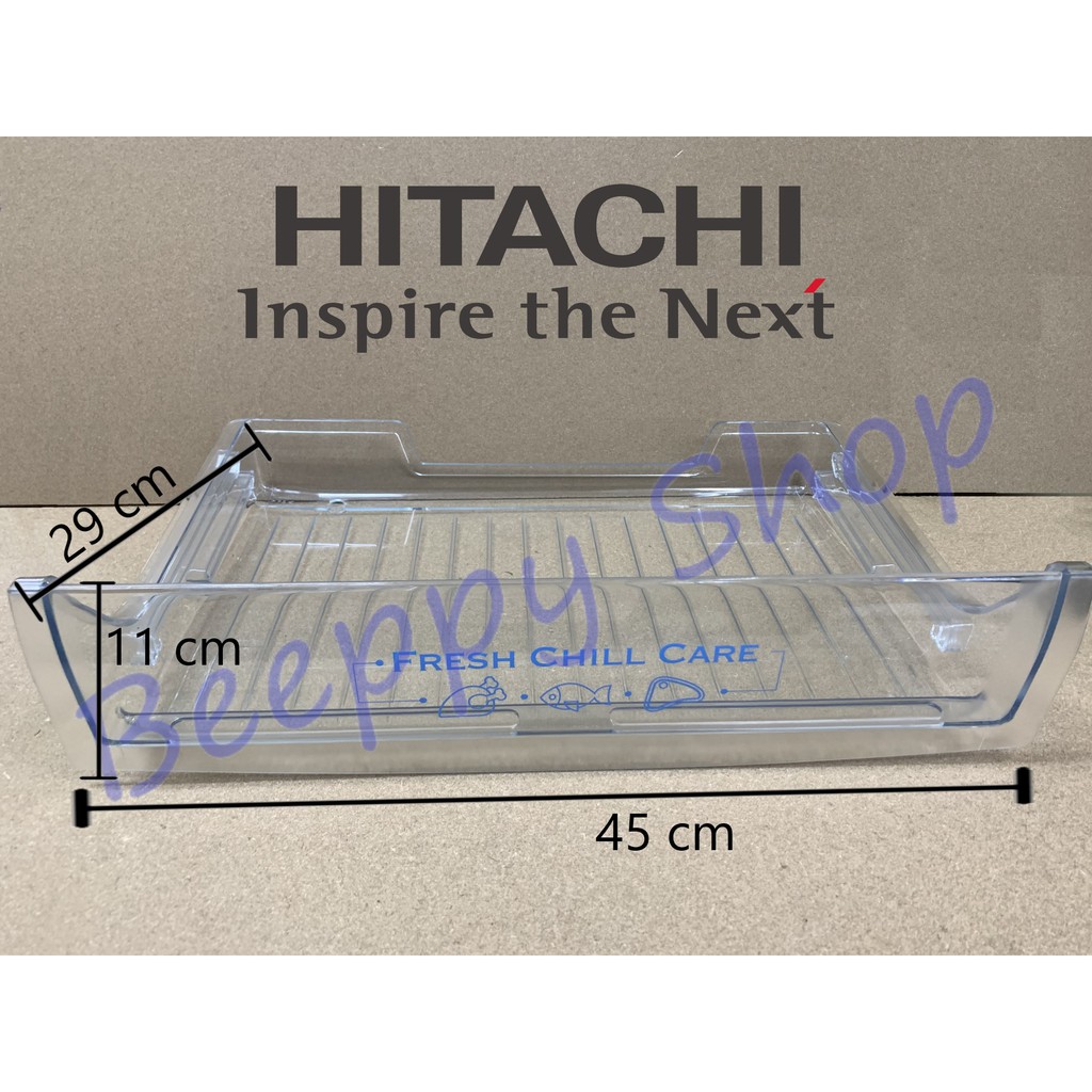 ถาดใต้ช่องฟรีส-hitachi-รุ่น-r-64v-64v1-64v2-64v3-64v4-64s-64s1-64s2-64s3-64s4-ถาดแช่เนื้อ-meat-tray-ชั้นวางใต้ช่องฟรีส