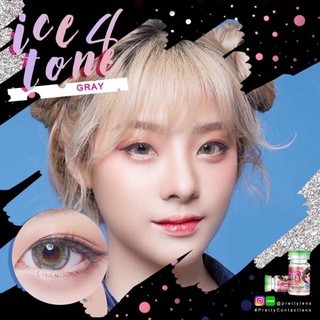 Ice 4 Tone Gray (1)(2) Pretty Doll บิ๊กอาย สีเทา เทา ตาโต โทนหวาน Contact Lens Bigeyes คอนแทคเลนส์ สายตาสั้น ค่าสายตา