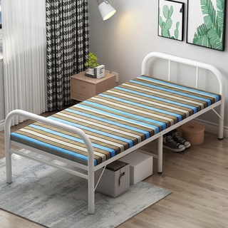 เตียงพับ เตียงนอน เตียงเสริม เตียงเดี่ยว เตียงเหล็ก พับได้พกพาง่ายน้ำหนักเบา พร้อมเบาะรองนอน 187x75x60ซม folding bed ECM