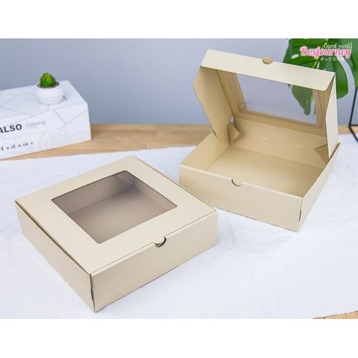 boxjourney-กล่องลูกฟูกพรีเมี่ยม-มีหน้าต่าง-25x25x7-6-cm-20-ใบ-แพค