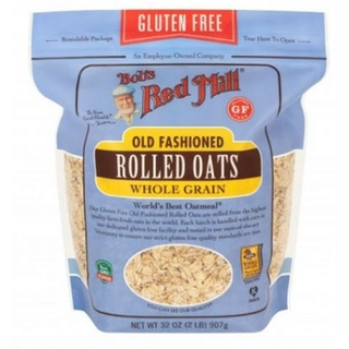 สินค้า Bob red mill old fashioned rolled oats whole grain Gluten Free 907g บ็อบส์เรดมิล ข้าวโอ๊ตกลูเตนฟรี