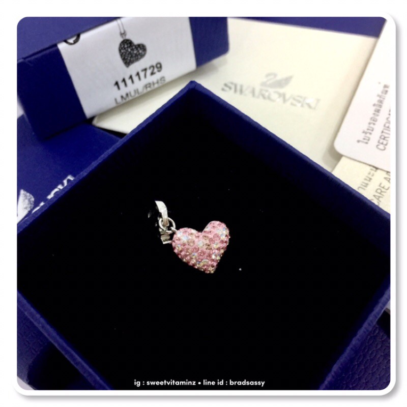 swarovski-pink-heart-charm-สินค้าใหม่-ของแท้-จาก-swarovski-คร้า