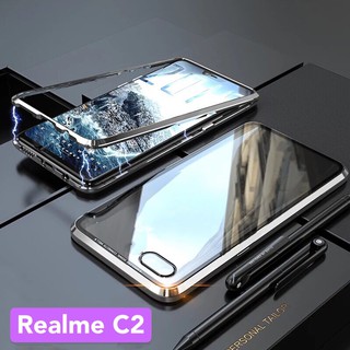 Case Realme C2 / oppo A1K เคสแม่เหล็ก เคสประกบ360 Magnetic Case 360 degree ประกบ หน้า-หลัง มีกระจกด้านหลังอย่างเดียว