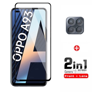 อุปกรณ์ เลนส์กล้อง ตรงรุ่น ได้แป็นชุด 2in1 OPPO A93 ฟิล์มเลนส์กล้อง ฟิล์มกระจกเต็มจอขอบดำ อุปกรณ์ หน้าจอ กันรอย