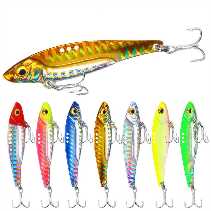 ภาพหน้าปกสินค้าเหยื่อตกปลาโลหะ 7 กรัม 14 กรัม 18 กรัม 1 ชิ้น VIB Fishing Lure Sinking Bait Swimbait Bass Wobbler Jigging Crankbait Strength Hooks Tackle