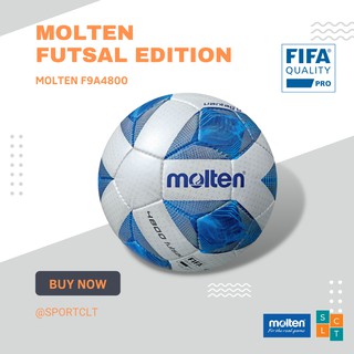 สินค้า MOLTEN ลูกฟุตซอลมอลเทน หนังพียู เย็บด้วยมือ รุ่น F9A4800 FIFA QUALITY PRO