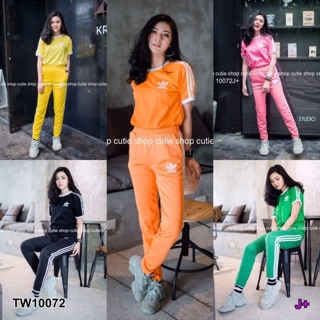 เสื้อแขนสั้นสกรีนลาย+กางเกงวอม TW10072