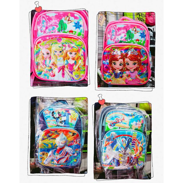 พร้อมส่ง-กระเป๋าล้อลากนักเรียนเด็กผู้หญิง-ผู้ชาย-กระเป๋าล้อลากพับเก็บได้-ขึ้นบันได้-ลายการ์ตูน-3d-school-bag