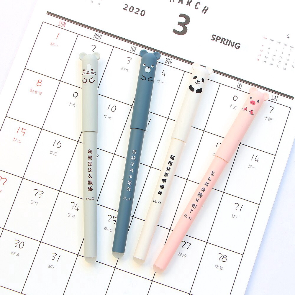 ปากกาเจลลายการ์ตูนสัตว์หมีแพนด้า-0-35-มม-4-ชิ้น-ชุด