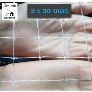 ตาข่ายกันนก (bird net) PP สีใส ไม่ทึบ ไม่ขาวขุ่น ➡️ขนาด 2x30 ม.⬅️