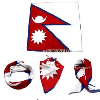 ผ้าพันคอ ผ้าโพกหัว ลายธงชาติเนปาล  (Bandana Nepal Flag Scarf Headband)