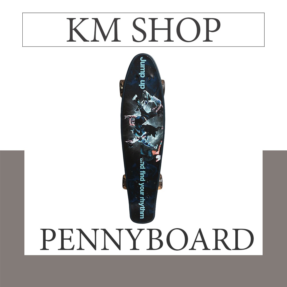 ภาพหน้าปกสินค้าKM สเก็ตบอร์ด Skateboard /Penny board ล้อมีไฟ LED ไม่ต้องชาร์จ ถ่านไม่มีวันหมด (ออเดอร์ละไม่เกิน8ชิ้น)/C002