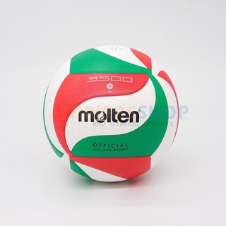 สินค้า ลูกวอลเลย์บอล ลูกวอลเล่ย์ Molten V5M3500 ของแท้ 100% ลูกวอลเลย์บอล size 5  หนัง PU กันน้ำ วอลเลย์บอล เหมาะกับสนามกันแจ้ง