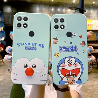 Doraemon cartoon 🔥 เคส OPPO A15 A15S A53 2020 A5 A3S A12 A7 A5S เคส OPPO F9 F9PRO A9 2020 A5 2020 เคส OPPO A55 A59 F1S A57 A72 A31 2020 A8 A83  R9 R9S R11 R11S Soft case phone เคสโทรศัพท์ขอบตรงลายดอกไม้ย้อนยุค
