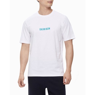 HH Calvin Klein เสื้อยืดผู้ชาย รุ่น 4MF0K219 100 สีขาว เสื้อยืดผ้าฝ้าย