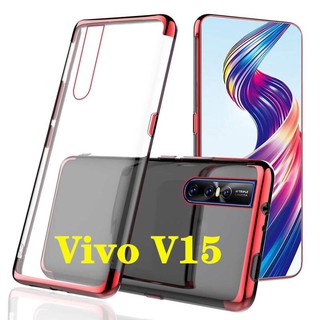 Case Vivo V15 เคสนิ่ม ขอบสีหลังใส เคสกันกระแทก สวยและบาง TPU CASE เคสซีลีโคน สินค้าใหม่ ส่งจากไทย