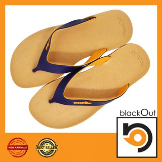 🔰 BlackOut Flipper🔰 รองเท้าแตะ รองเท้ารัดส้น พื้นทองหูน้ำเงิน-ทอง
