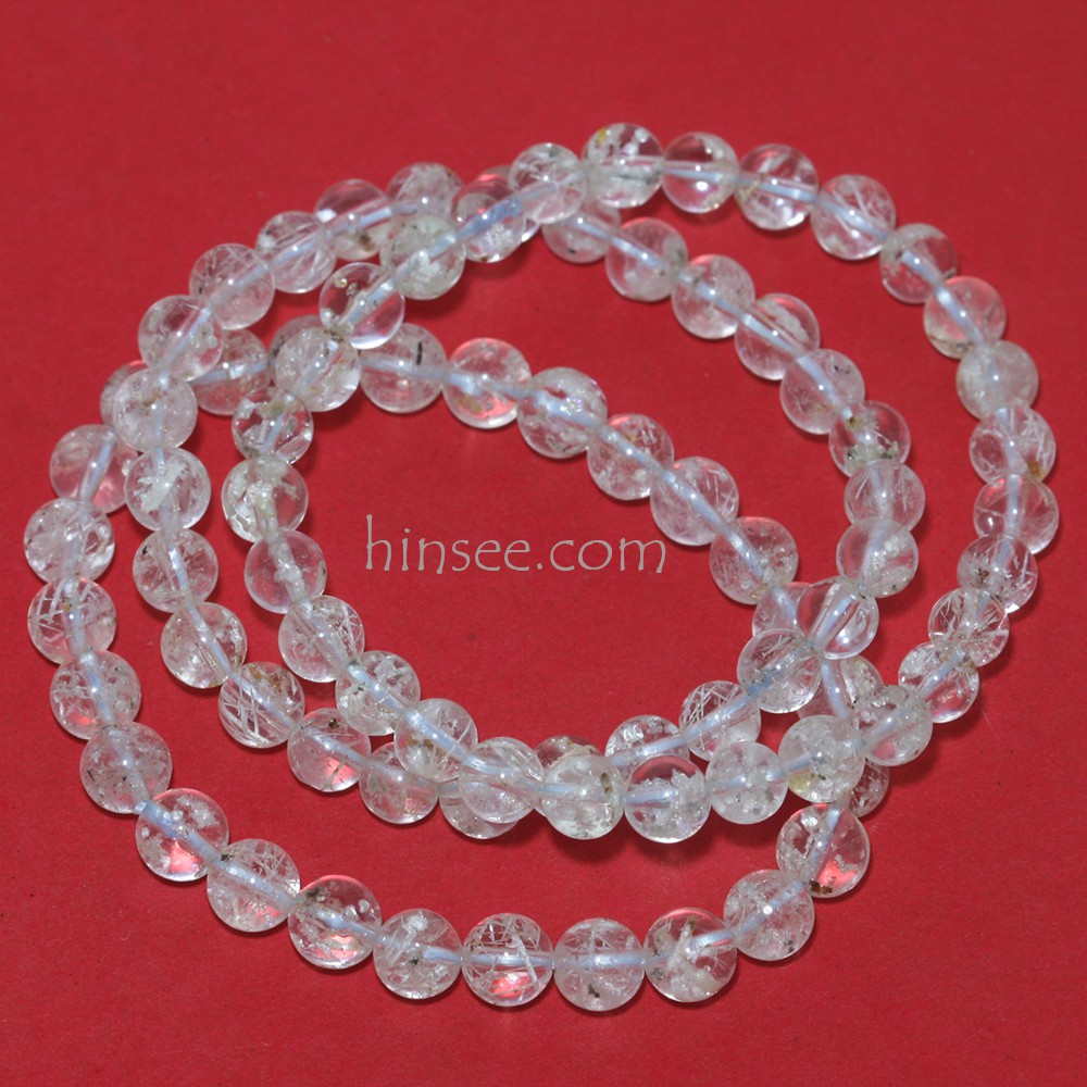 กำไลแก้วไหมหิมะ Snow Rutile Quartz 7 มม. | Shopee Thailand