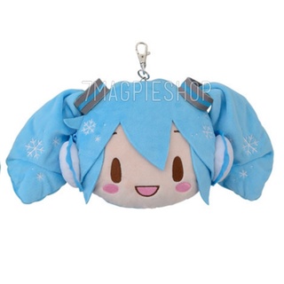 🇯🇵 ตุ๊กตา ลิขสิทธิ์แท้ SEGA Hatsune Miku Series Charamaru Plush Pass Case 16cm Snow Miku