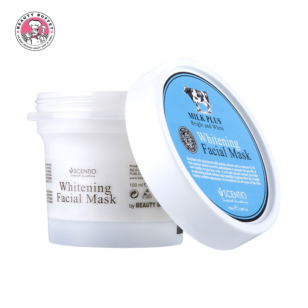 SCENTIO MILK PLUS WHITENING Q10 FACIAL MASK -มิลค์พลัส ไบร์ แอนด์ ไวท์  เฟเชียล มาส์ค (100 ml) | Shopee Thailand