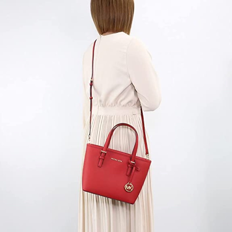 ผ่อน0-กระเป๋าสะพายข้าง-michael-kors-xs-carry-all-jet-set-travel-womens-tote-35t9gtvt0l-flame-หนังแท้-สีแดง-10-นิ้ว