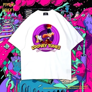 tshirtเสื้อยืดคอกลมฤดูร้อนPsycho Crucify "Looney Tunes Coin Collection!" เสื้อยืด ขนาดใหญ่ | สีขาว | เสื้อยืด พิมพ์ลาย L