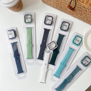 เคส พร้อมสายคล้องข้อมือซิลิโคน สําหรับ iwatch Band 45 มม. 41 มม. 44 มม. 40 มม. iwatch Series 7 6 5 4 3 SE