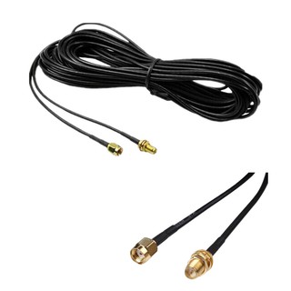 ภาพหน้าปกสินค้า5 M Black RP-SMA Male to Female WiFi Antenna Connector Extension Cable ที่เกี่ยวข้อง