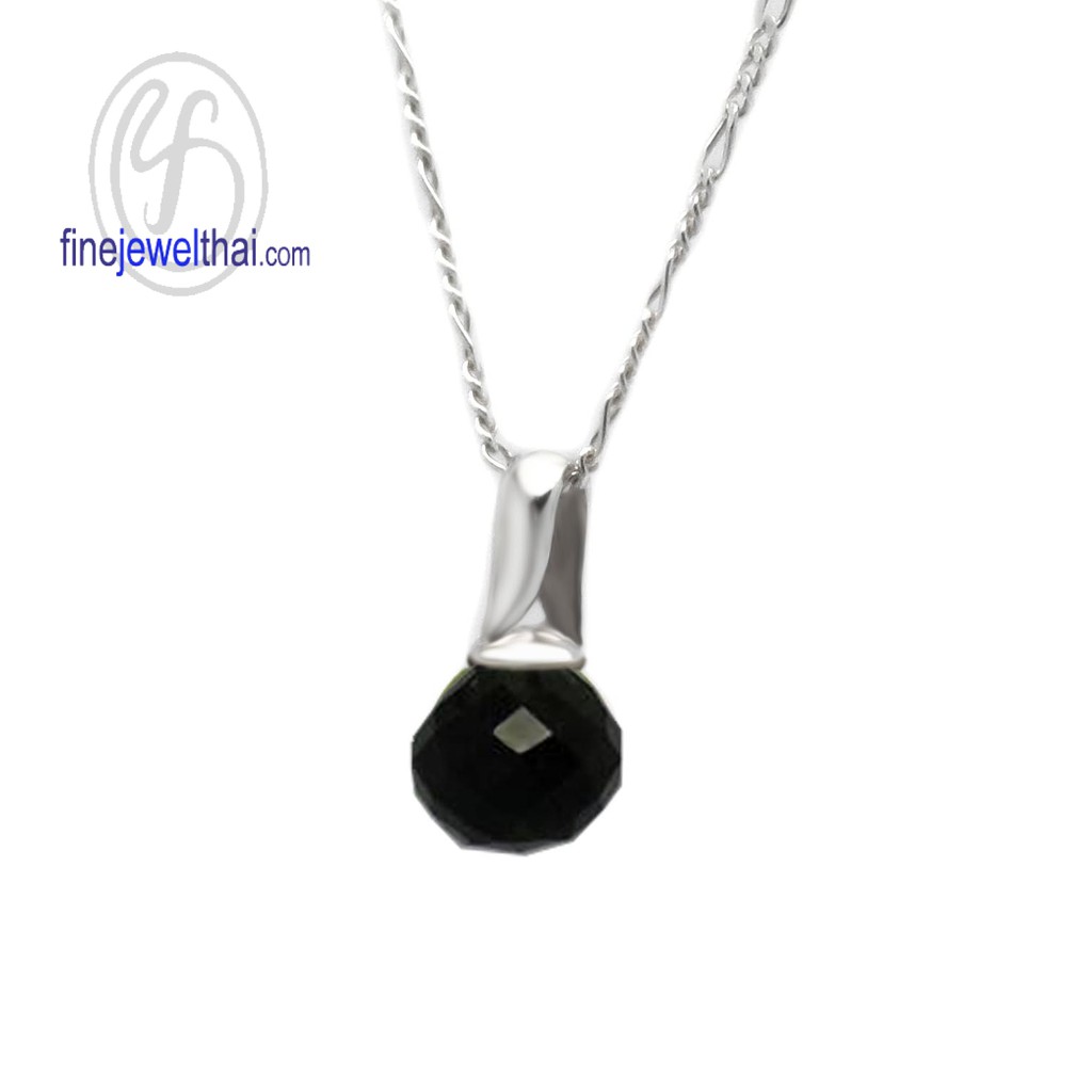 finejewelthai-จี้เงิน-จี้นิล-จี้พลอย-จี้ประจำเดือนเกิด-onyx-silver925-black-spinel-p1041on00