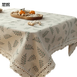 MENG NI ผ้าปูโต๊ะผ้าฝ้ายและผ้าลินินแบบชนบท