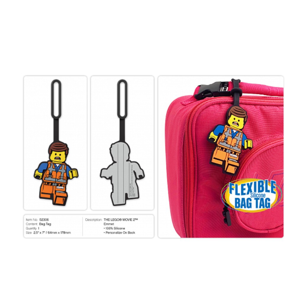 lego-ป้ายติดกระเป๋า-ป้ายห้อยกระเป๋า-เลโก้-emmet-lego-emmet-bag-tag-ลิขสิทธิ์แท้