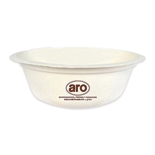 เอโร่ ชามเยื่อชานอ้อย 350ml ยกแพ็ค 50ชิ้น ARO BOWL BAGASSE PLATE ชามชานอ้อย ชามใช้แล้วทิ้ง ชามรักษ์โลก