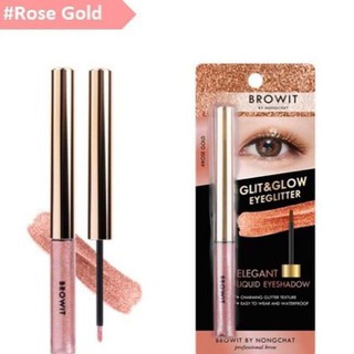 Browit By Nongchat Glit &amp; Glow Eyeglitter 3g. #Rose Gold