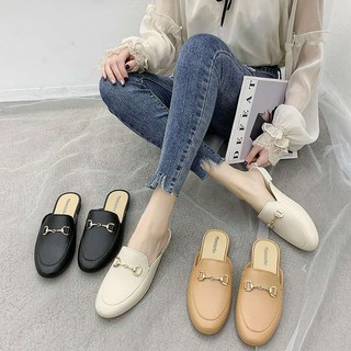 สินค้า ⚡️โค้ดส่งฟรีเก็บหน้าร้าน⚡️happy_fashion9 :  รองเท้าแจะแบบสวม เปิดส้นเท้าแต่งโซ่ TP3