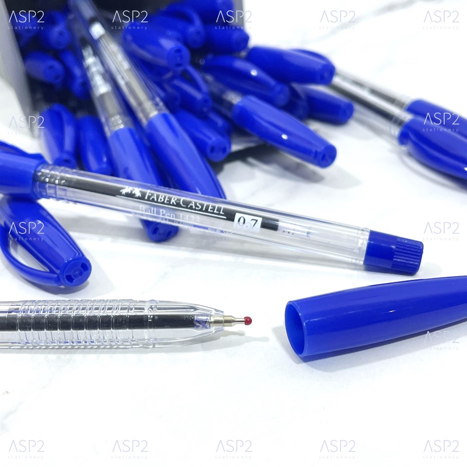 ปากกาลูกลื่น-0-7-มม-faber-castell-รุ่น-1423-ปากกา-ปากกาแบบปลอก-หมึกสีน้ำเงิน-ยกกระปุก-30-ด้าม