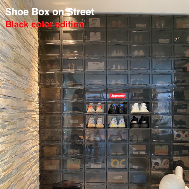 ภาพหน้าปกสินค้ากล่องรองเท้า Shoe Box on Street รุ่น V1 สีดำ 1 ชุด มี 6 กล่อง