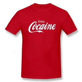 เสื้อยืดผ้าฝ้ายพิมพ์ลายแฟชั่นGILDAN เสื้อยืดแขนสั้นลําลอง ผ้าฝ้าย พิมพ์ลาย Enjoy Cocaine สไตล์ฮิปฮอป สําหรับวันเกิด