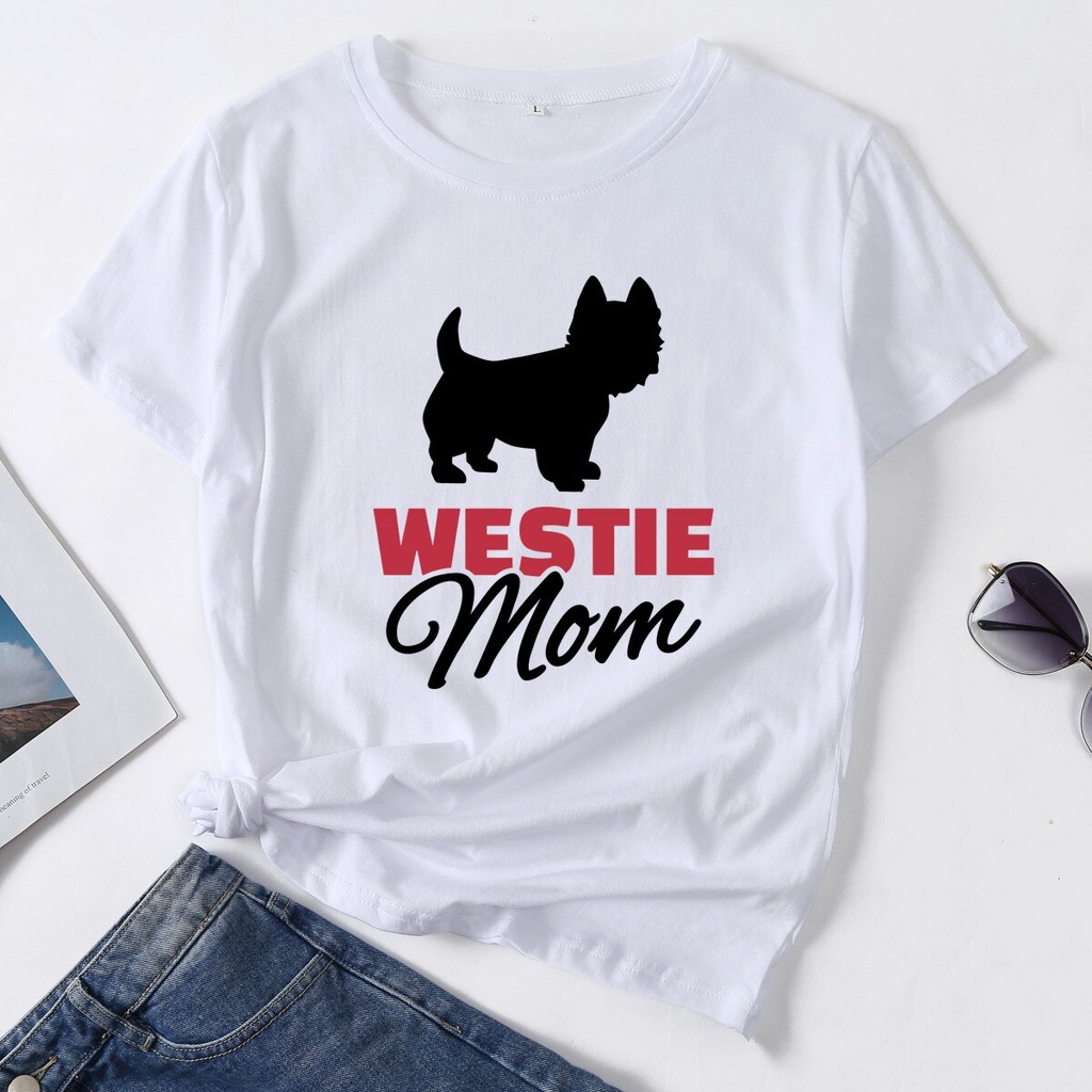 hot-sale-เสื้อยืดแขนสั้น-ผ้าฝ้าย-พิมพ์ลายกราฟฟิค-westie-mom-mama-dog-แฟชั่นฤดูร้อน-สําหรับผู้หญิง