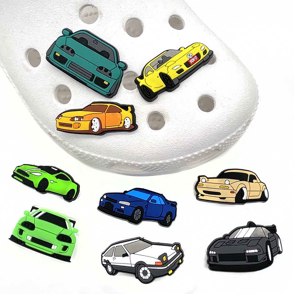 การ์ตูนรถ-croc-jibbits-สําหรับเด็ก-รถบรรทุก-jibitz-charm-pin-racing-car-shoe-charms-jeep-jibits-crocks-อุปกรณ์ตกแต่งรองเท้า