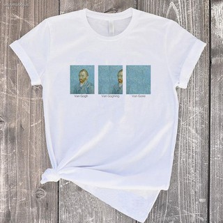 เสื้อยืดผ้าฝ้ายพิมพ์ลายขายดี Ladies Fashion T-shirtเสื้อยืดแฟชั่นสตรีเสื้อยืดT shirt☑✹Unisex Van Gogh funny เสื้อยืด hip