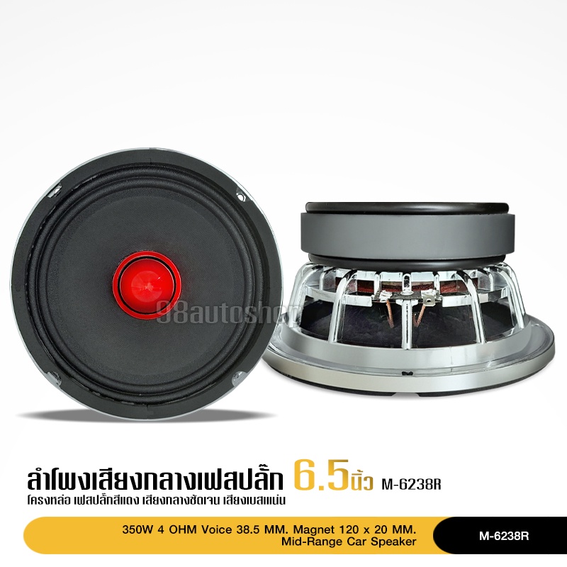 ราคาและรีวิว2ดอกลำโพงโม6.5นิ้วเฟสปลั๊ก โครงหล่อ 120*20 V38.5 ลั่นๆ ลำโพงเสียงกลาง 6.5" เฟสปลั๊กโครงหล่อ ตัวแรง ลำโพงโม6.5นิ้ว